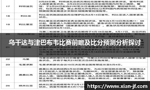 乌干达与津巴布韦比赛前瞻及比分预测分析探讨