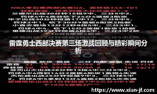 雷霆勇士西部决赛第三场激战回顾与精彩瞬间分析